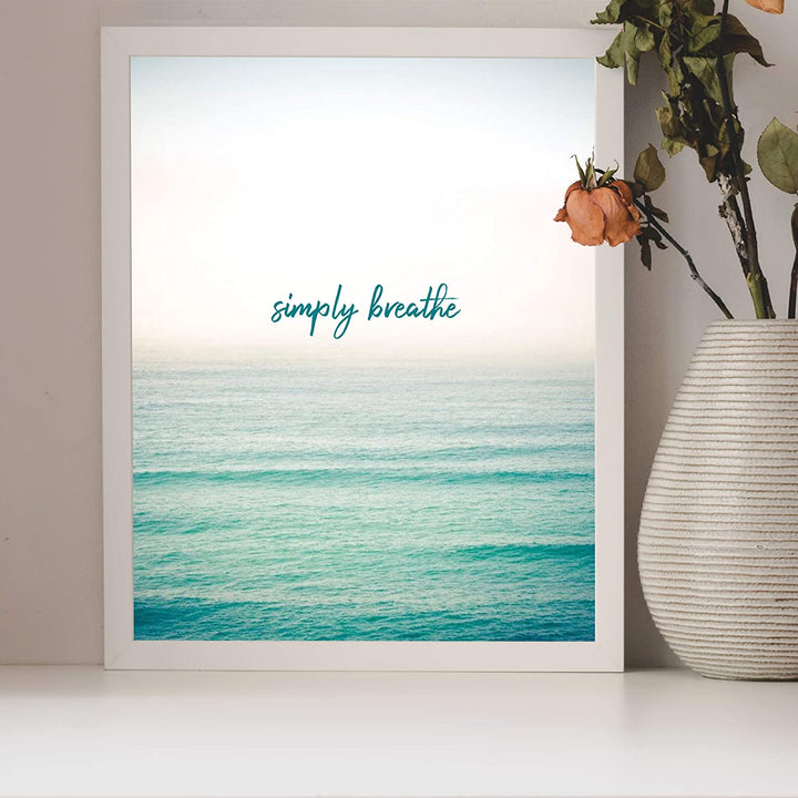 "Simply Breathe"-Spiritual Quotes Wall Art-8 x 10"