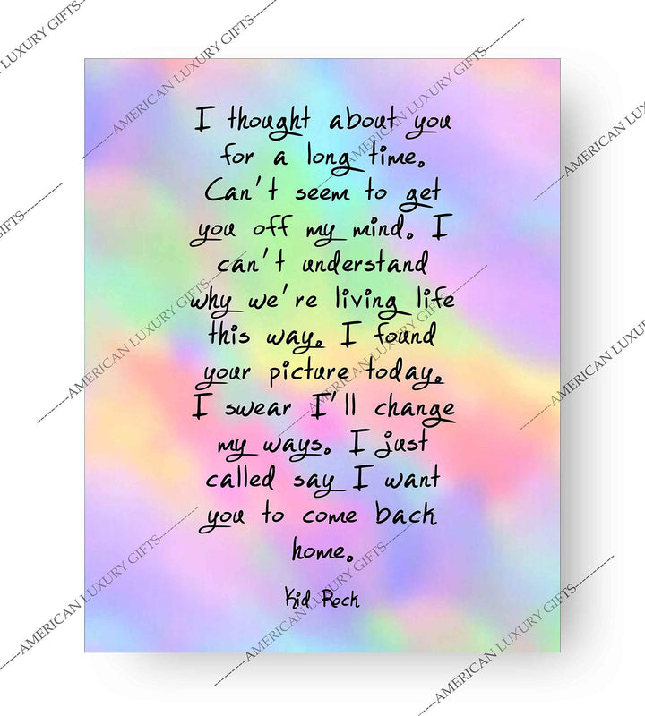 Kid Rock &amp; Sheryl Crow-"Picture" Song Lyrics Wall Art Sign -8 x 10" Rock Music Poster Print-Ready to Frame. Greatest Hits Album Songs. Perfect Home-Studio-Bar-Fan Decor. Great Gift to Rekindle Love!