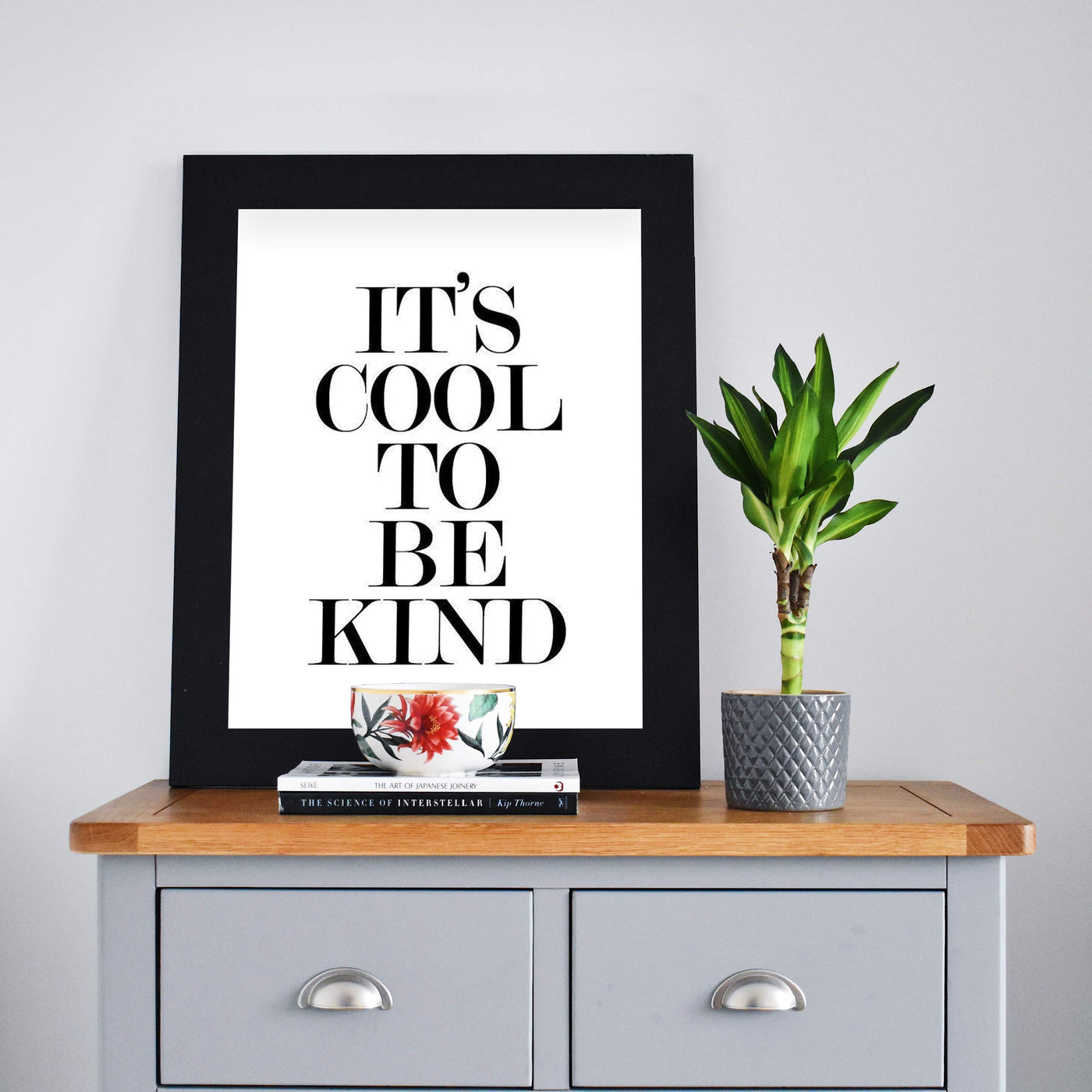 ?It's Cool to be Kind?-Inspirational Wall Art Sign -8 x 10" Typographic Poster Print-Ready to Frame. Motivational Home-Office-Classroom Decor. Perfect Sign for Teachers! Great Reminder To Be Kind!