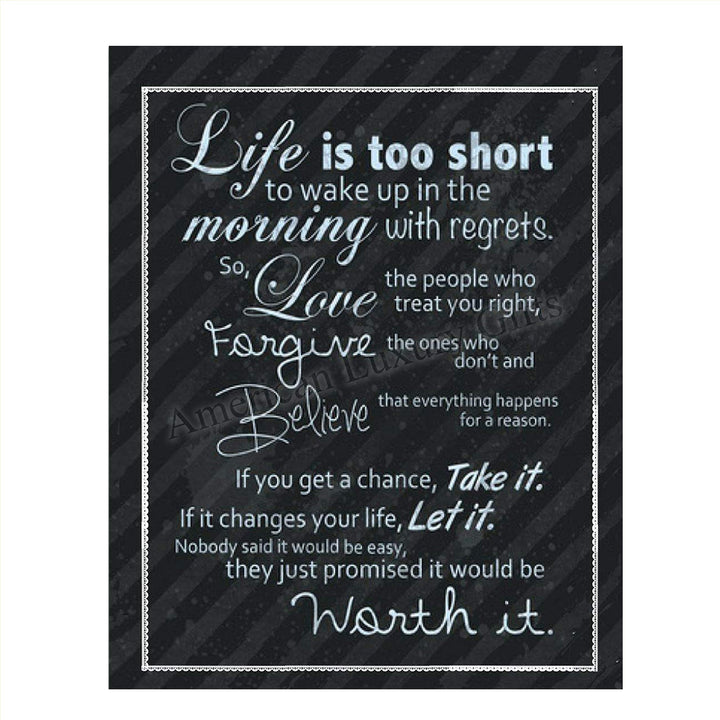 Life Is Too Short- Inspirational Wall Art- 8 x 10 Print Wall Art Ready to Frame. Motivational Wall Art Ideal for Home D?cor &amp; Office D?cor. Makes a Perfect Gift of Encouragement-Friends &amp; Coworkers