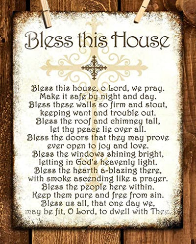 "Bless This House, O Lord, We Pray- Distressed Parchment Print- 8 x 10"