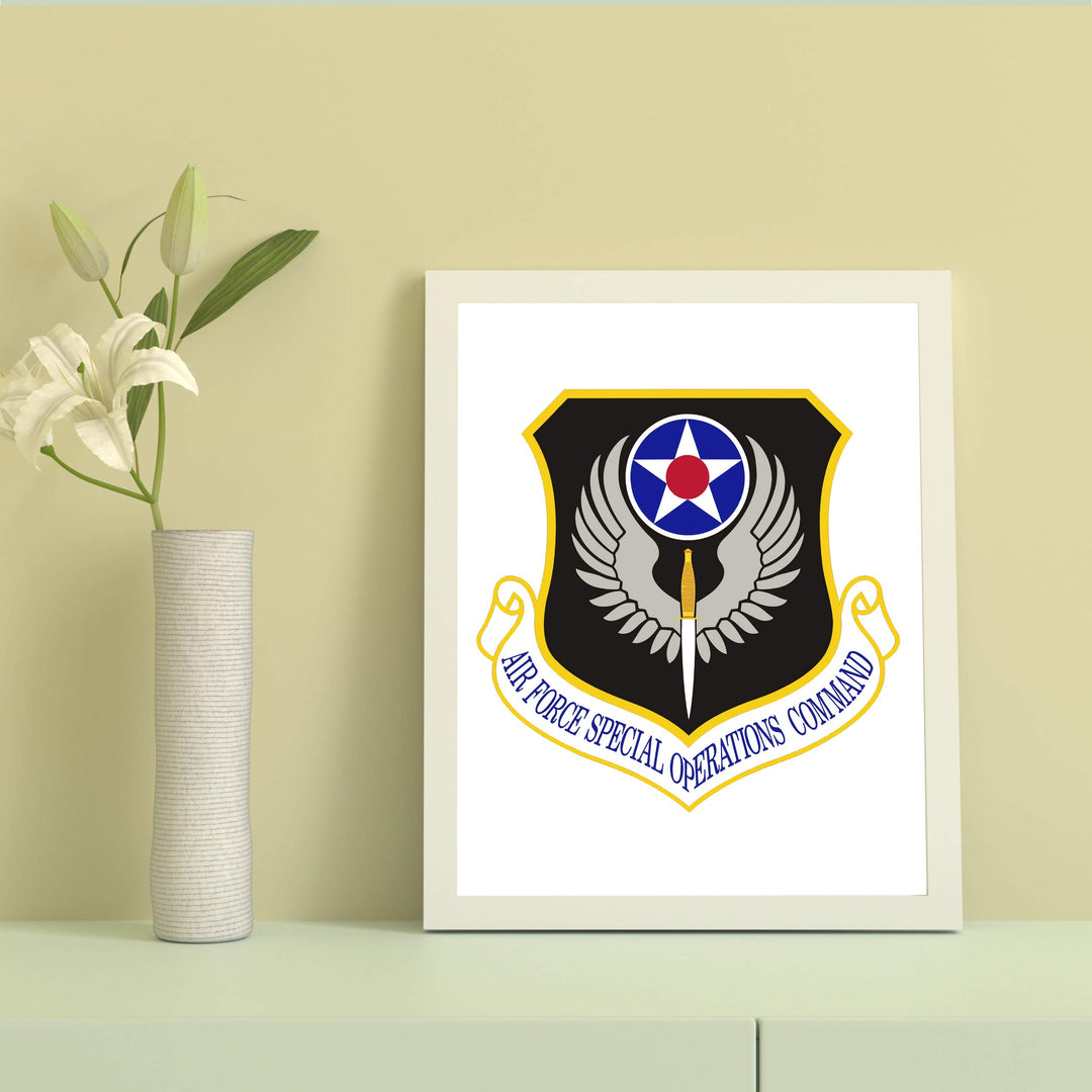 US Air Force Special Operations Command Logo- 8 x 10"- Military Wall Art Print- Ready to Frame. Patriotic Home-Office-Bar-Cave-Lodge Decor. Perfect Gift for Those Who Served. Display Your Pride!