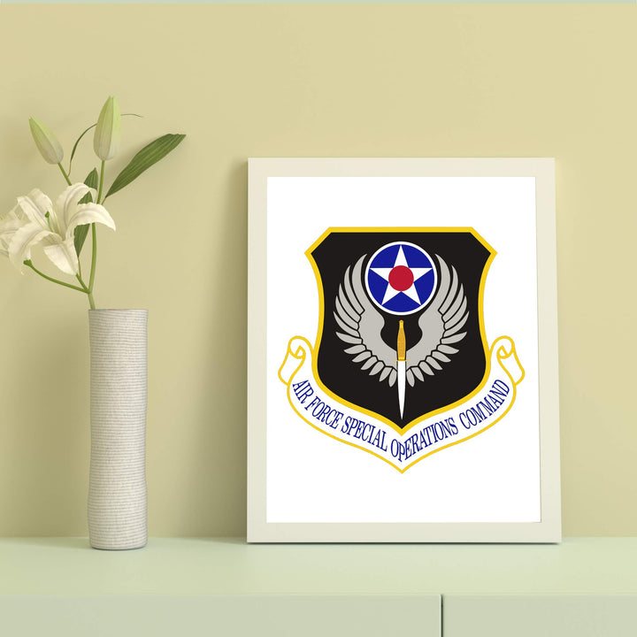 US Air Force Special Operations Command Logo- 8 x 10"- Military Wall Art Print- Ready to Frame. Patriotic Home-Office-Bar-Cave-Lodge Decor. Perfect Gift for Those Who Served. Display Your Pride!