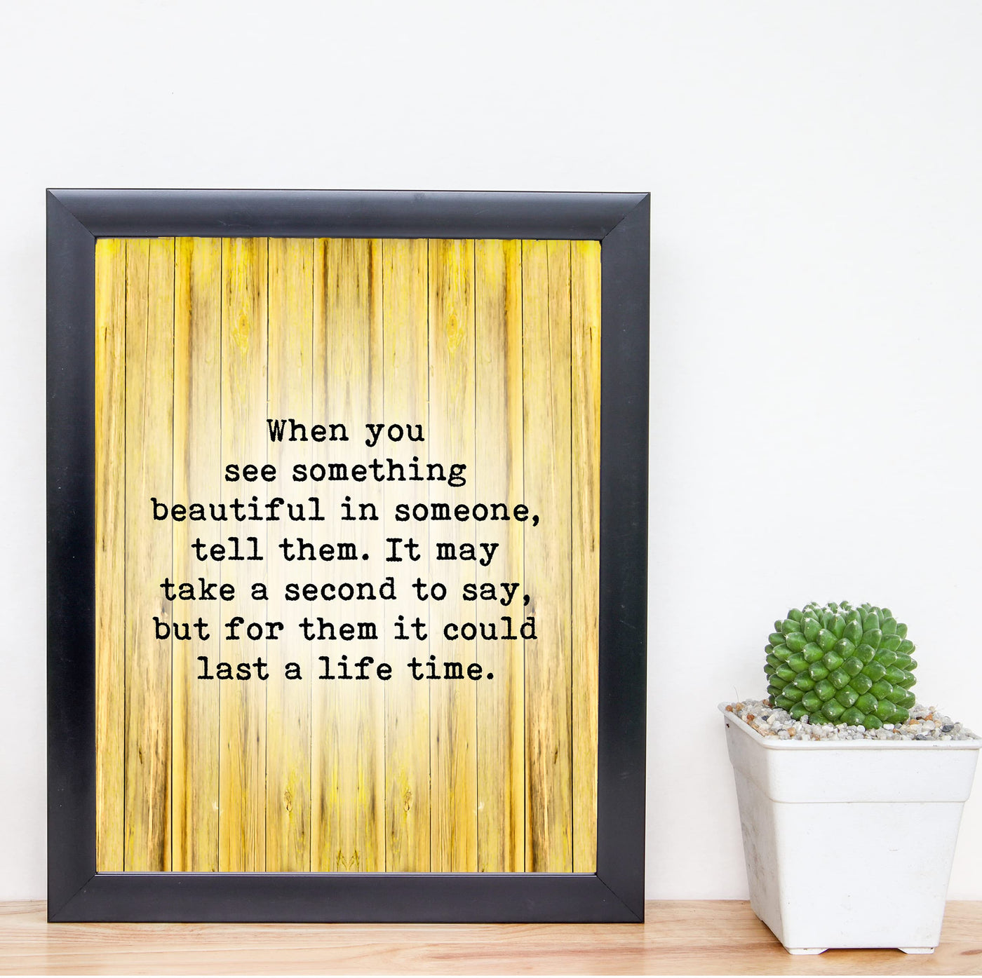 See Something Beautiful In Someone-Tell Them Inspirational Quotes Wall Art -8 x 10" Motivational Print-Ready to Frame. Positive Decoration for Home-Office-School Decor. Great Sign for Inspiration!