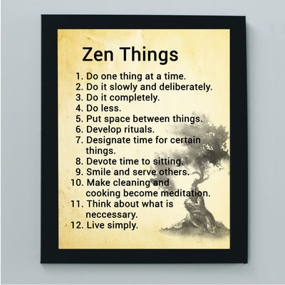 Zen Things - Live Simply Spiritual Quotes Wall Art- 8 x 10" Inspirational Meditation Print -Ready to Frame. Motivational Decor for Home-Yoga Studio-Office. Great Positive Decoration for All!