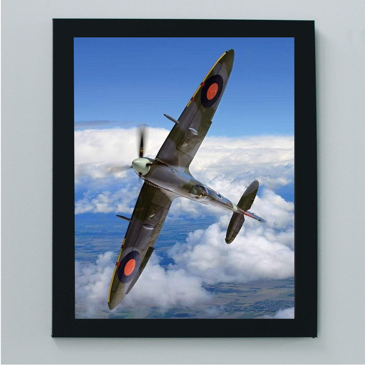 Supermarine Spitfire MK IX -British Fighter Jet Poster Print -8x10" Military Aircraft Wall Decor Image-Ready to Frame. Home-Office-Military School Decor. Perfect Sign for Game Room-Garage-Cave Decor!