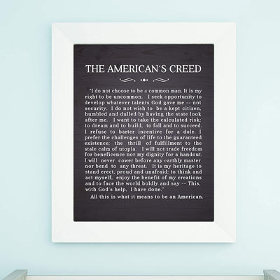 "The American's Creed"-Patriotic American Wall Art -11 x 14"