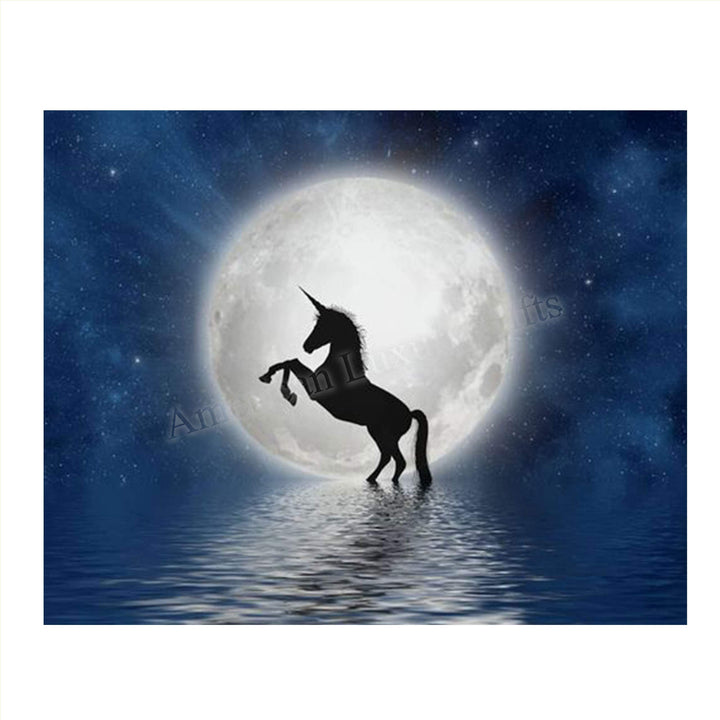 Unicorn &amp; Magical Moon- 8 x 10" Print Wall Art- Ready to Frame- Home D?cor, Nursery D?cor &amp; Wall Prints for Animal Themes &amp; Children&