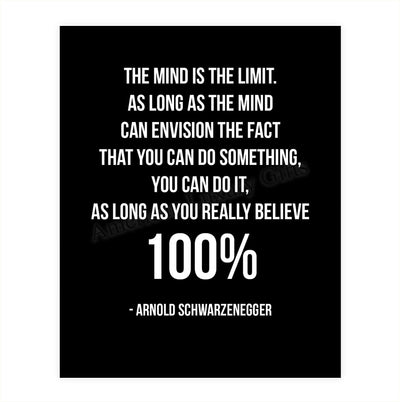 Envision You Can Do It-100%-Arnold Schwarzenegger Quotes Wall Art-8 x 10" Motivational Wall Print-Ready to Frame. Modern Typographic Design. Home-Office-School-Gym D?cor. Perfect Gift for Motivation