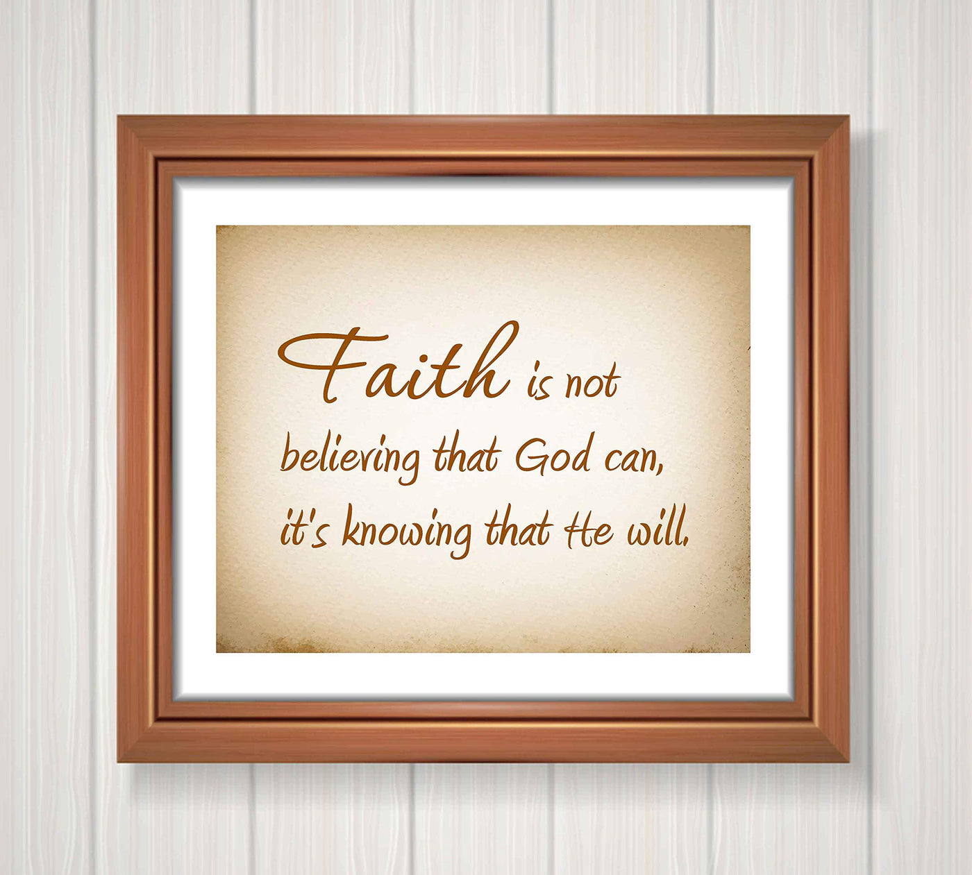 ?Faith Is Knowing God Will" Christian Wall Art Sign-10 x 8" Inspirational Typographic Poster Print-Ready to Frame. Ideal Home-Office-Studio-Church D?cor. Perfect Spiritual Gift. Reminder-Have Faith!