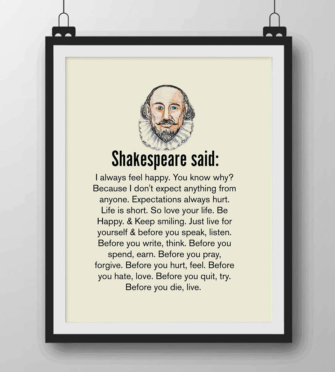 Shakespeare Quote Print – Timeless Literary Wall Art for Home &amp; Office