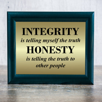 Integrity & Honesty-Telling the Truth Inspirational Wall Art Sign -10 x 8" Motivational Quotes Poster Print -Ready to Frame. Positive Decor for Home-Office-Classroom. Great Gift for Teachers!