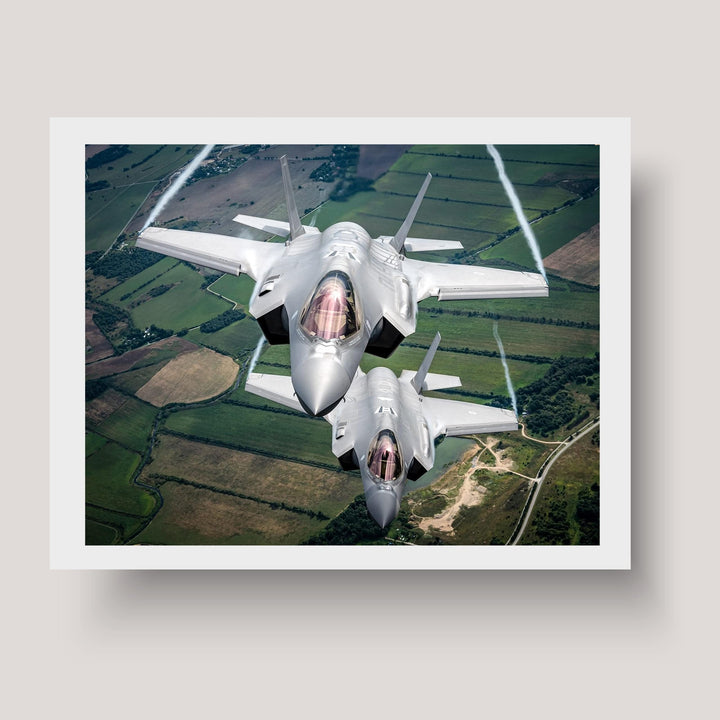 F-35 Lightning II Fighter Jet -10x8" Military Aircraft Wall Print -Ready to Frame. Home-Office-School Decor. Perfect Sign for Game Room-Garage-Cave! Great Gift for Active Duty Military &amp; Veterans!