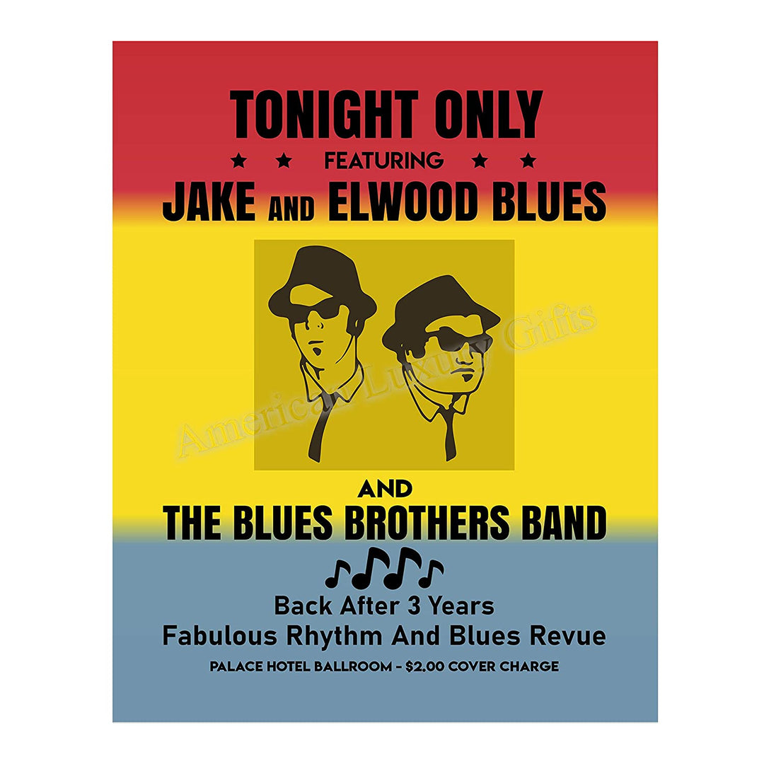 "Tonight Only-Jake &amp; Elwood Blues-The Blues Brothers Band"-Vintage SNL Poster Print-11x14"