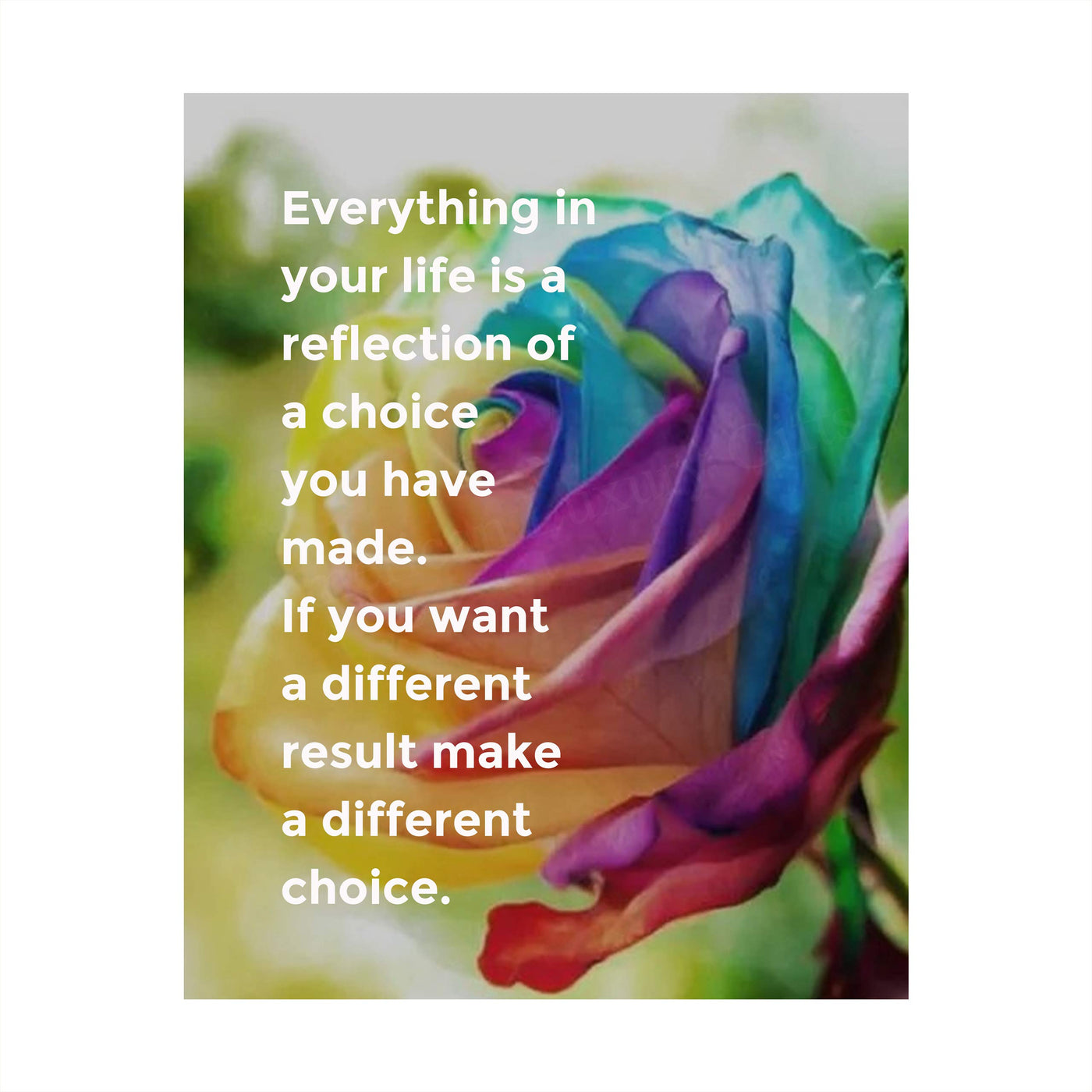 Everything in Life Is a Reflection of Choice Inspirational Quotes Wall Art -8 x 10" Floral Typographic Poster Print-Ready to Frame. Positive Home-Office-Classroom Decor. Great Motivational Sign!