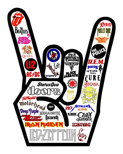 Iconic Rock Bands Logo Print -8 x 10"