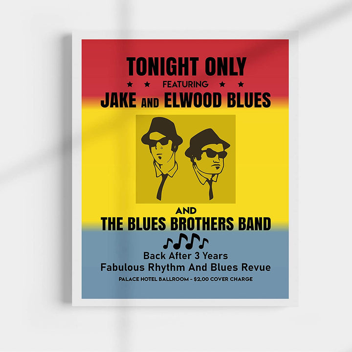 "Tonight Only-Jake &amp; Elwood Blues-The Blues Brothers Band"-Vintage SNL Poster Print-11x14"
