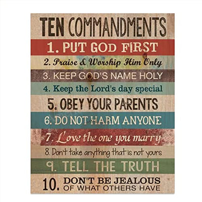 "10 Commandments"- Wall Art Print- 8 x 10"