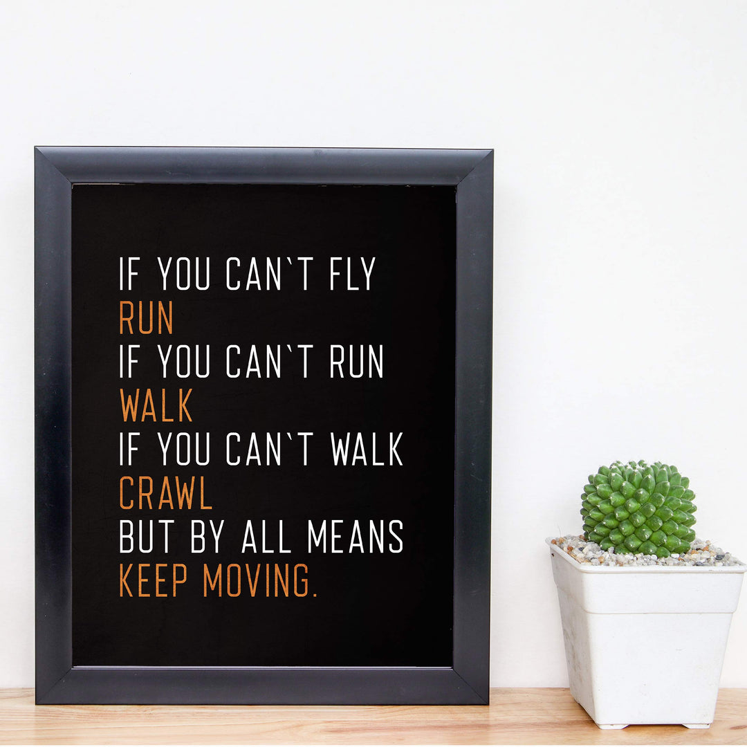 ?By All Means Keep Moving?-Motivational Quotes Wall Art-8 x 10" Exercise-Fitness Poster Print-Ready to Frame. Modern Typographic Design. Home-Office-Dorm Decor. Perfect Motivation for the Gym!