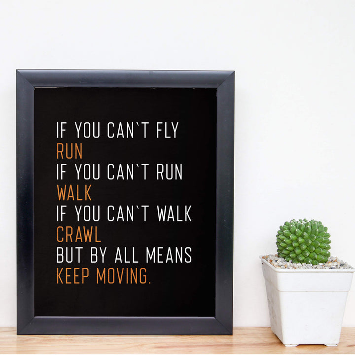 ?By All Means Keep Moving?-Motivational Quotes Wall Art-8 x 10" Exercise-Fitness Poster Print-Ready to Frame. Modern Typographic Design. Home-Office-Dorm Decor. Perfect Motivation for the Gym!