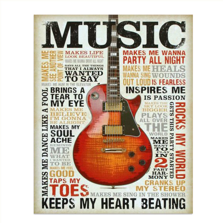 Love of Music- Guitar Quotes Wall Art- 8 x 10 Funny Wall Print- Ready To Frame- Typography Print of Fun Music Sayings. Home Decor- Bar- Man Cave Decor. Perfect Gift for All Music Fans.