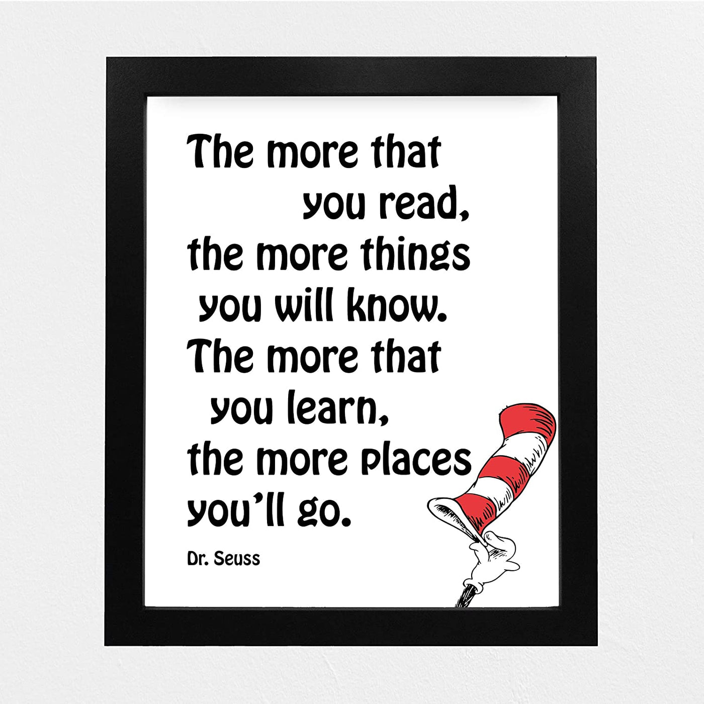 Dr. Seuss Quotes Wall Art-“The More You Read-More Things You'll Know”-8 x 10"