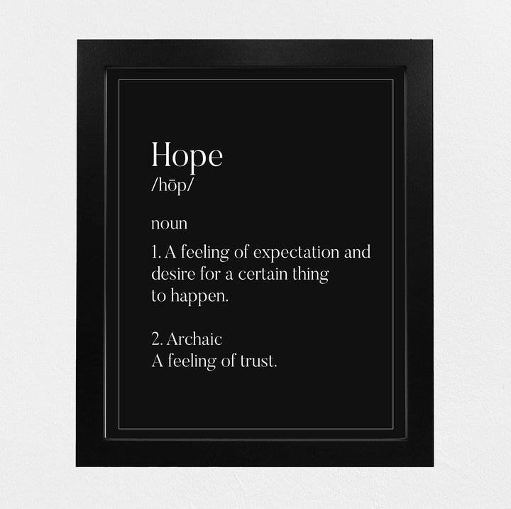 Definition of Hope Inspirational Wall Sign -8 x 10" Christian Art Print-Ready to Frame. Modern Typographic Design. Home-Office-Family Room-Church-Religious Decor. Great Gift of Inspiration!