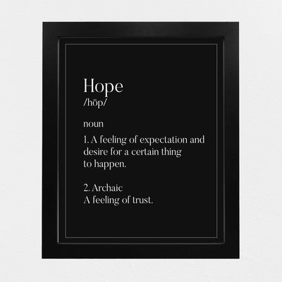 Definition of Hope Inspirational Wall Sign -8 x 10" Christian Art Print-Ready to Frame. Modern Typographic Design. Home-Office-Family Room-Church-Religious Decor. Great Gift of Inspiration!