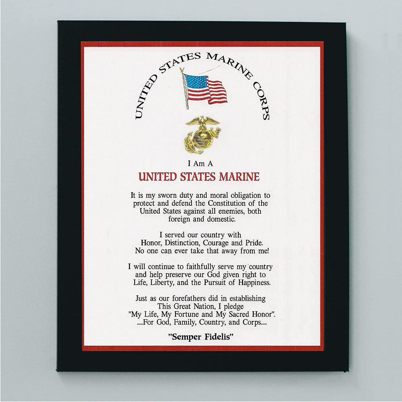 "I Am A United States Marine" Marine Corps Oath-Wall Art- 8 x 10"