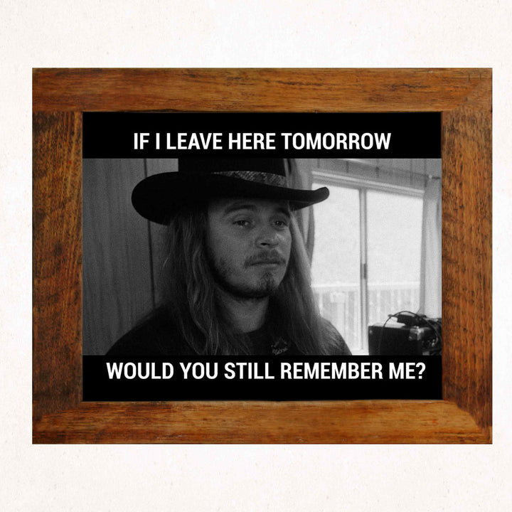 Lynyrd Skynyrd-"If I Leave Here Tomorrow-Would You Still Remember Me?" Song Art Print- 10 x 8" Music Poster Print- Ready To Frame. Home-Studio-Bar-Man Cave Decor. Perfect Gift For Rock Music Lovers.