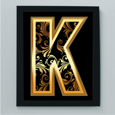 Decorative Letter 'K' Wall Decor- 8x10" Alphabet Letters Wall Art Print-Ready to Frame. Home-Office-Farmhouse-Nursery Decor. Perfect Welcome-Entryway Sign! Personalize Your Space, Makes a Great Gift!