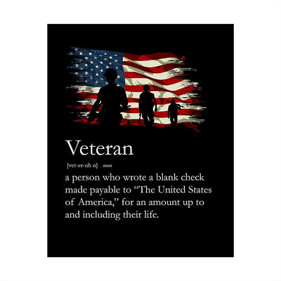 "Definition of a United States Veteran"-American Military Wall Art -8 x 10"