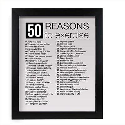 "50 Reasons to Exercise" Motivational Quotes Exercise Wall Sign -11 x 14"