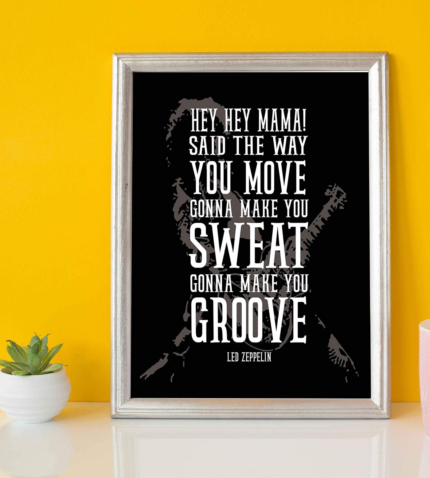 Led Zeppelin Band-"Hey, Hey Mama!"-Song Lyrics Wall Art Sign-8 x 10" Rock Music Poster Print- Ready To Frame. Perfect Home-Office-Studio-Bar-Dorm-Man Cave Decor. Great Gift for Zeppelin Fans!