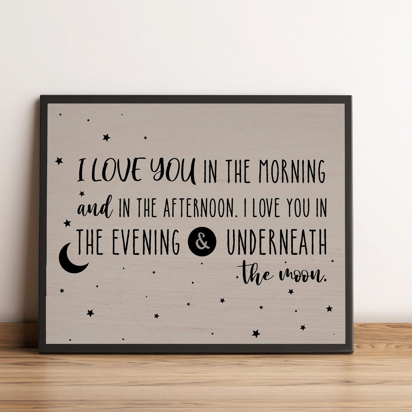 I Love You In the Morning & In the Afternoon Inspirational Song Lyrics Wall Art -10x8" Nursery Rhymes Wall Print-Ready to Frame. Farmhouse Decor for Home-Nursery-Kids Bedroom-Play Room. Great Gift!