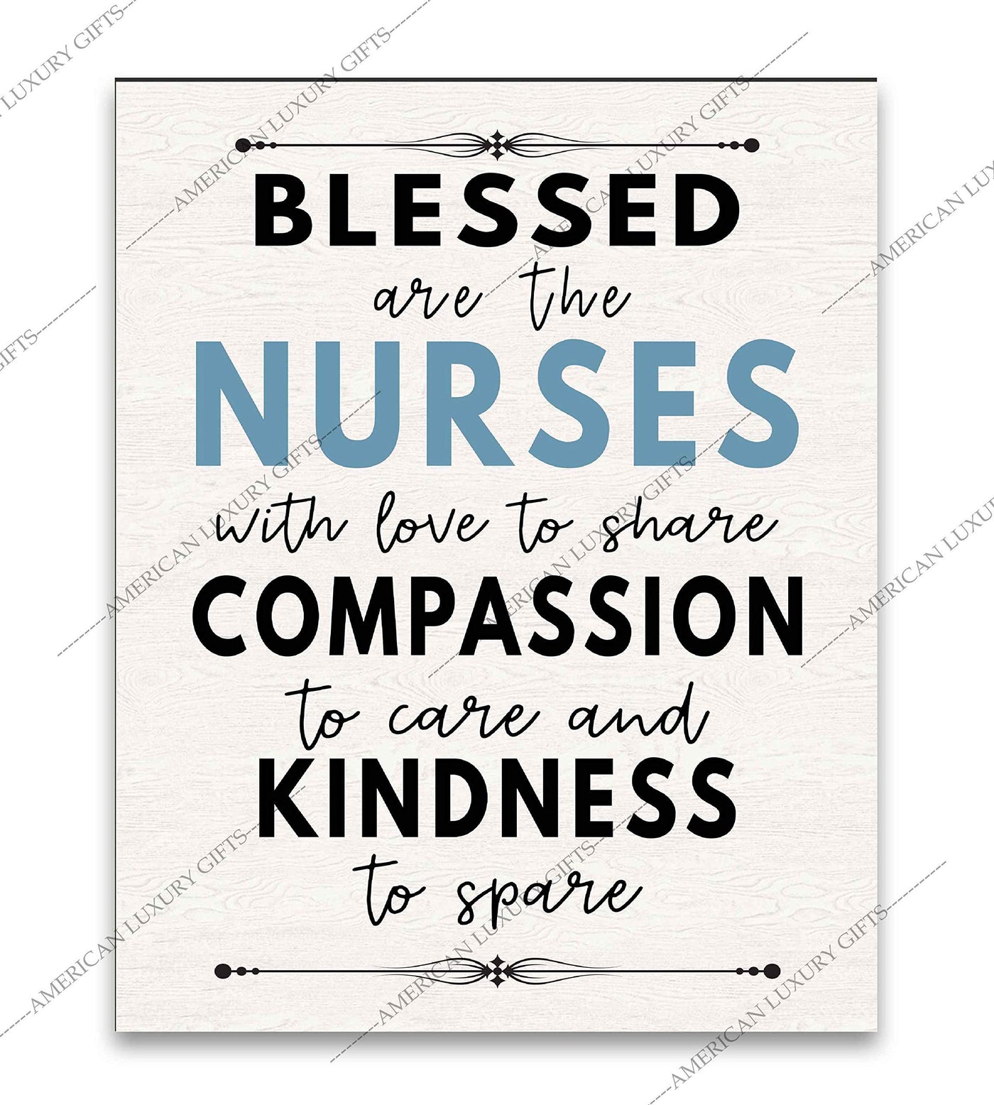 Blessed Are the Nurses With Love To Share- Inspirational Wall Sign - 8 x 10" Typographic Art Print-Ready to Frame. Motivational Home-Office-Nursing School-Clinic Decor. Great Gift of Appreciation!