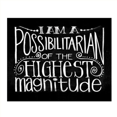 I Am A Possibilitarian-Inspirational Wall Art- 8 x 10 Chalkboard Replica Wall Art Print-Ready to Frame. Motivational Wall Art- Home D?cor-Office D?cor. Perfect To Teach Children & Students.