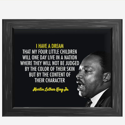 Martin Luther King Jr. Quotes-"I Have A Dream"-10 x 8" Silhouette Wall Art Print-Ready to Frame. Inspirational Home-Office-School-Library Decor. Perfect Gift for MLK Fans. Great Historical Reminder!