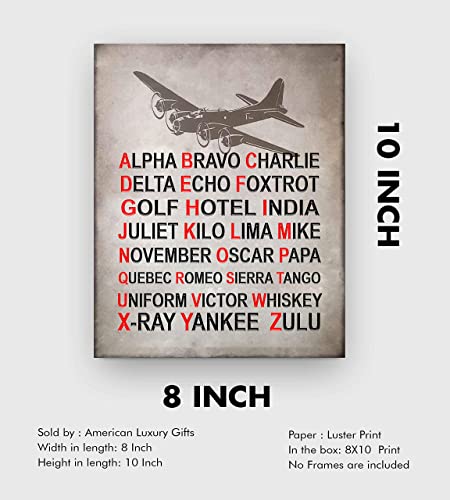 "Alpha Bravo Charlie"- Military Alphabet Wall Art Print- 8 x 10"