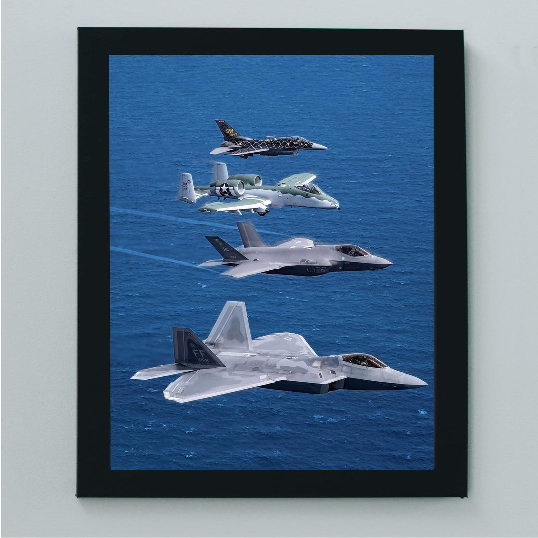 F22 Raptor Demo Team -Fighter Jet Poster Print -8 x 10" US Air Force Military Aircraft Wall Decor Image -Ready to Frame. Home-Office-School Decor. Perfect Sign for Game Room-Garage-Man Cave Decor!