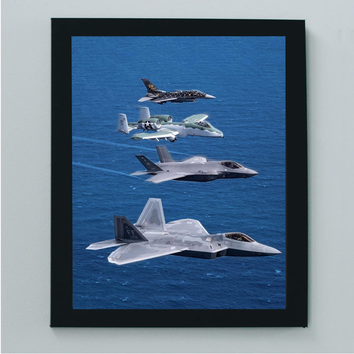 F22 Raptor Demo Team -Fighter Jet Poster Print -8 x 10" US Air Force Military Aircraft Wall Decor Image -Ready to Frame. Home-Office-School Decor. Perfect Sign for Game Room-Garage-Man Cave Decor!
