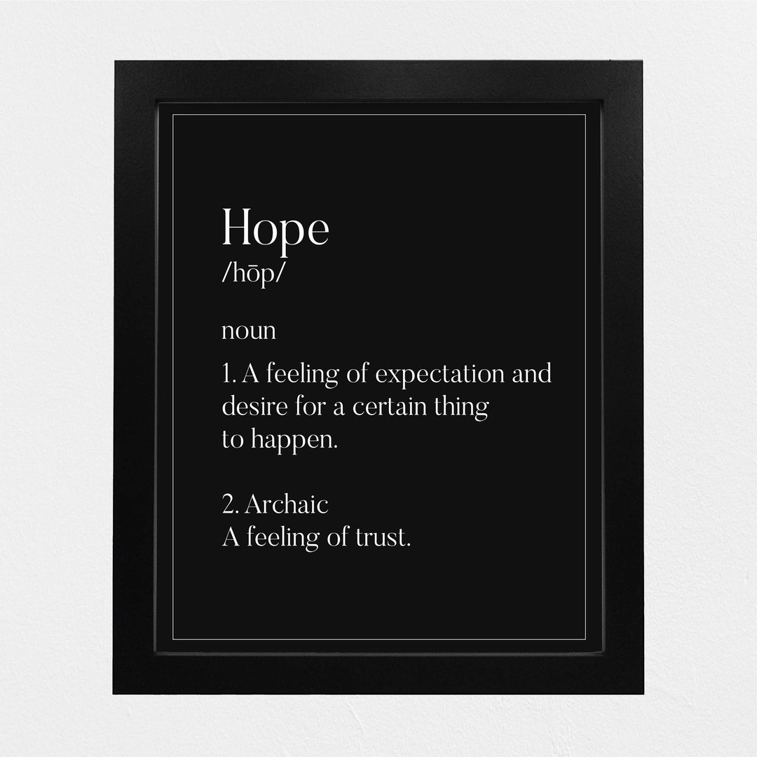 Definition of Hope Inspirational Wall Sign -8 x 10" Christian Art Print-Ready to Frame. Modern Typographic Design. Home-Office-Family Room-Church-Religious Decor. Great Gift of Inspiration!