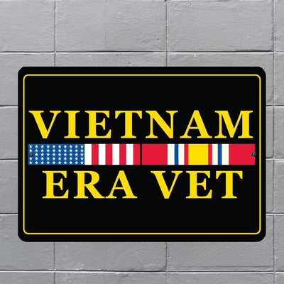 Vietnam Era Vet Metal Signs Vintage Wall Art -12 x 8" Rustic Military Veteran Sign for Home, Office, Bar, Garage, Man Cave, Shop- Retro Tin Sign Decor for Army, Navy, USMC & All Veterans Gifts!