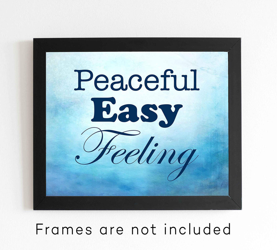 The Eagles-"Peaceful Easy Feeling"-Song Lyrics Art Print -10 x 8" Wall Print-Ready To Frame. Typographic Music Poster Print For Home-Studio-Bar-Cave Decor. Perfect Gift for All Rock Music Fans!