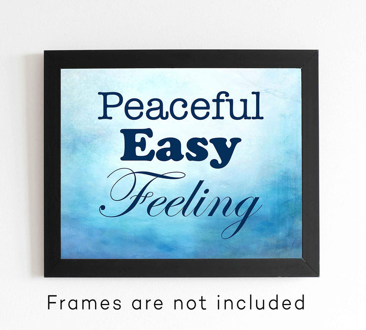 The Eagles-"Peaceful Easy Feeling"-Song Lyrics Art Print -10 x 8" Wall Print-Ready To Frame. Typographic Music Poster Print For Home-Studio-Bar-Cave Decor. Perfect Gift for All Rock Music Fans!