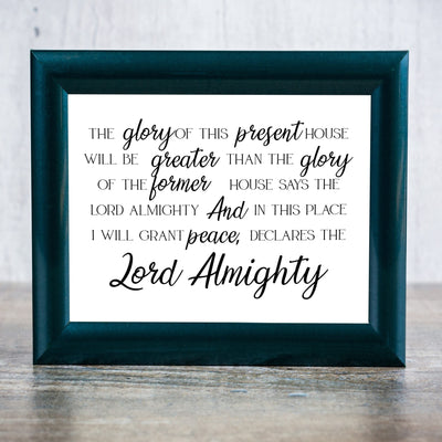 In This Place, I Will Grant Peace Bible Verse Wall Art Decor -10 x 8" Inspirational Christian Scripture Print -Ready to Frame. Religious Decoration for Home-Office-Church Decor. Haggai 2:9.