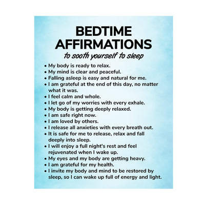 Bedtime Affirmations-Inspirational Quotes Wall Art -11 x 14" Motivational Night Time Poster Print -Ready to Frame. Ideal for Home D?cor-Bedroom Decor. Great Reminders & Inspiration for Sleep!