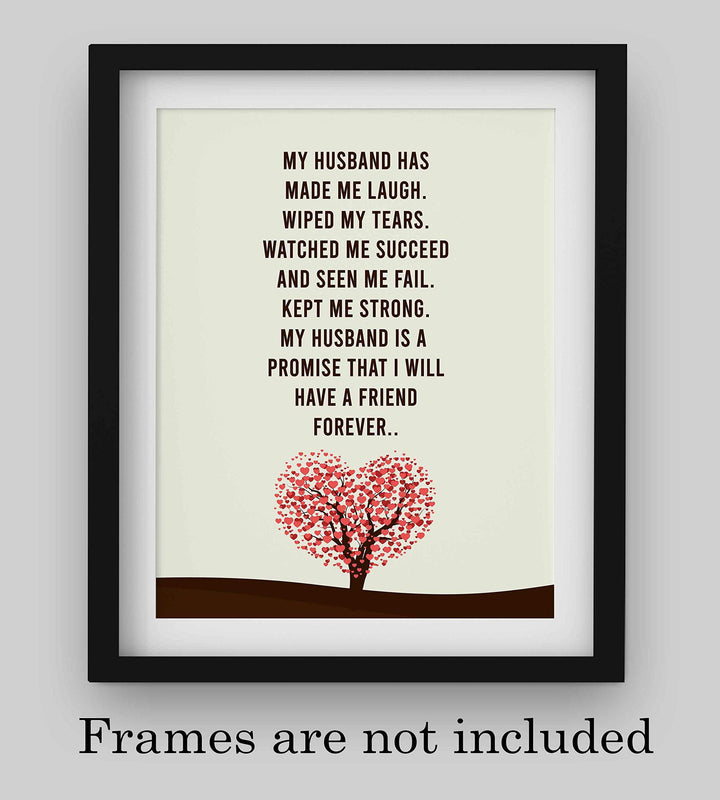 My Husband-A Promise I Will Have A Friend Forever- Love &amp; Marriage Wall Art Print- 8 x 10"-Ready to Frame. Loving Wall Decor Perfect for Spouses, Newlyweds, &amp; BFF&