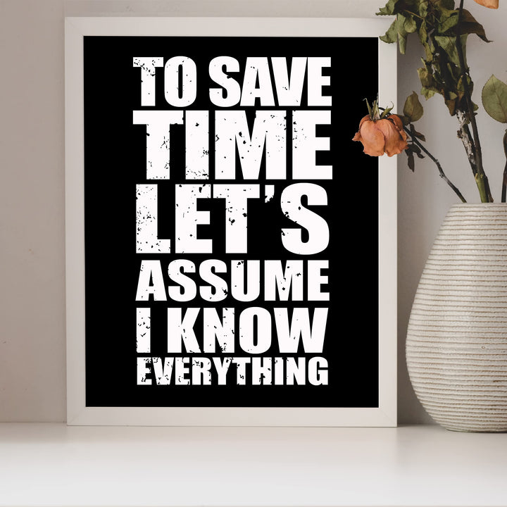 To Save Time Let&