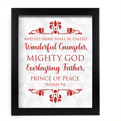 His Name Shall Be Called-Prince of Peace-Isaiah 9:6-Bible Verse Wall Art-11 x 14" Scripture Christmas Print-Ready to Frame. Christian Home-Office-School-Church Decor. Great Holiday Gift of Faith!